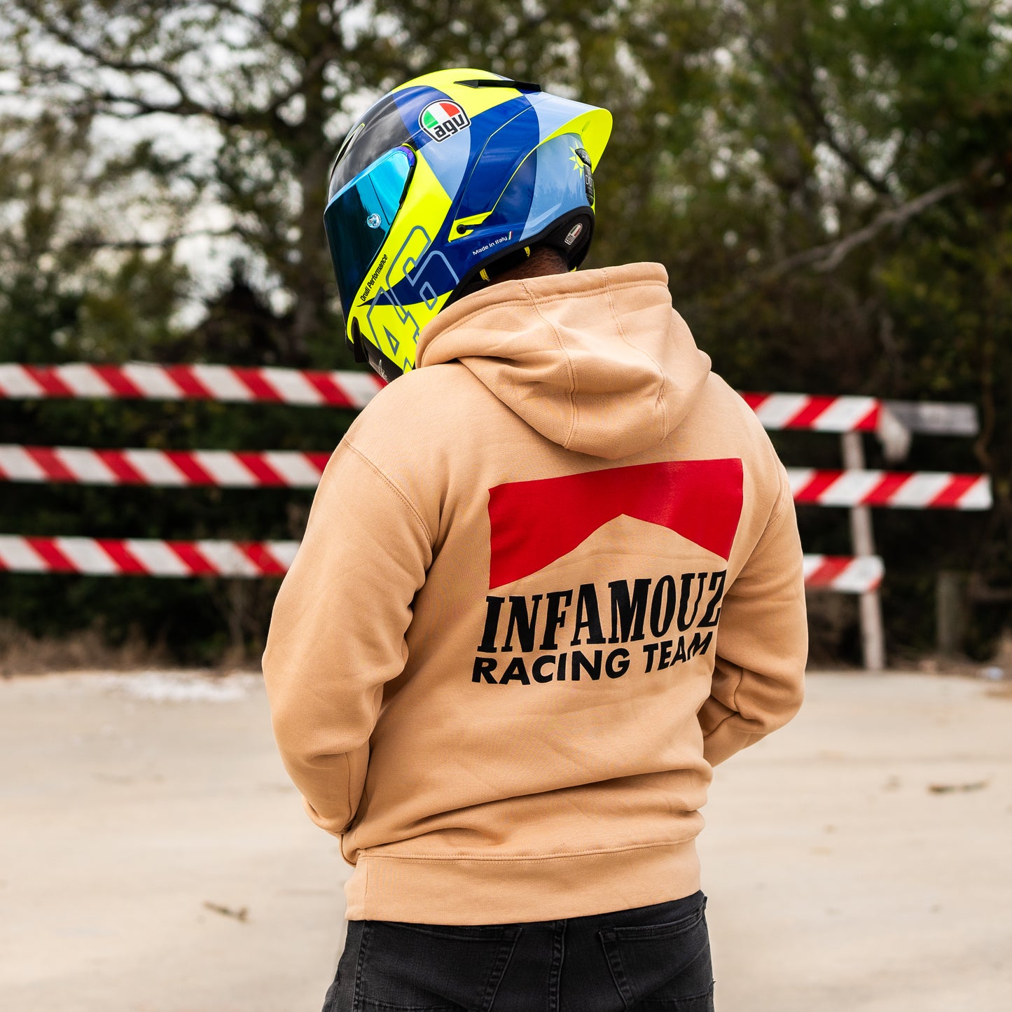Infamouz Culture® Racing Team Hoodie Tan
