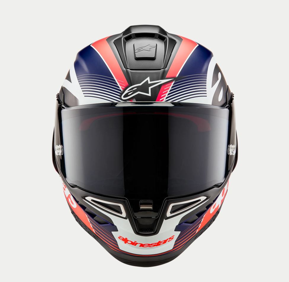 Supertech R10 Helmet - Team - Matte Black/Carbon Red Fluo/Blue