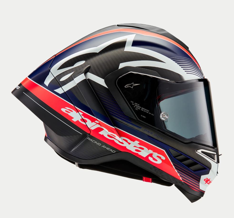 Supertech R10 Helmet - Team - Matte Black/Carbon Red Fluo/Blue