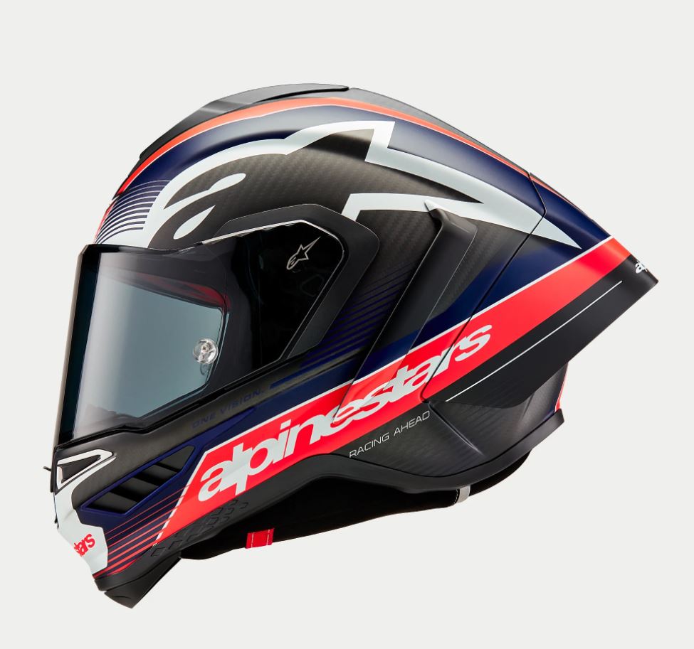 Supertech R10 Helmet - Team - Matte Black/Carbon Red Fluo/Blue